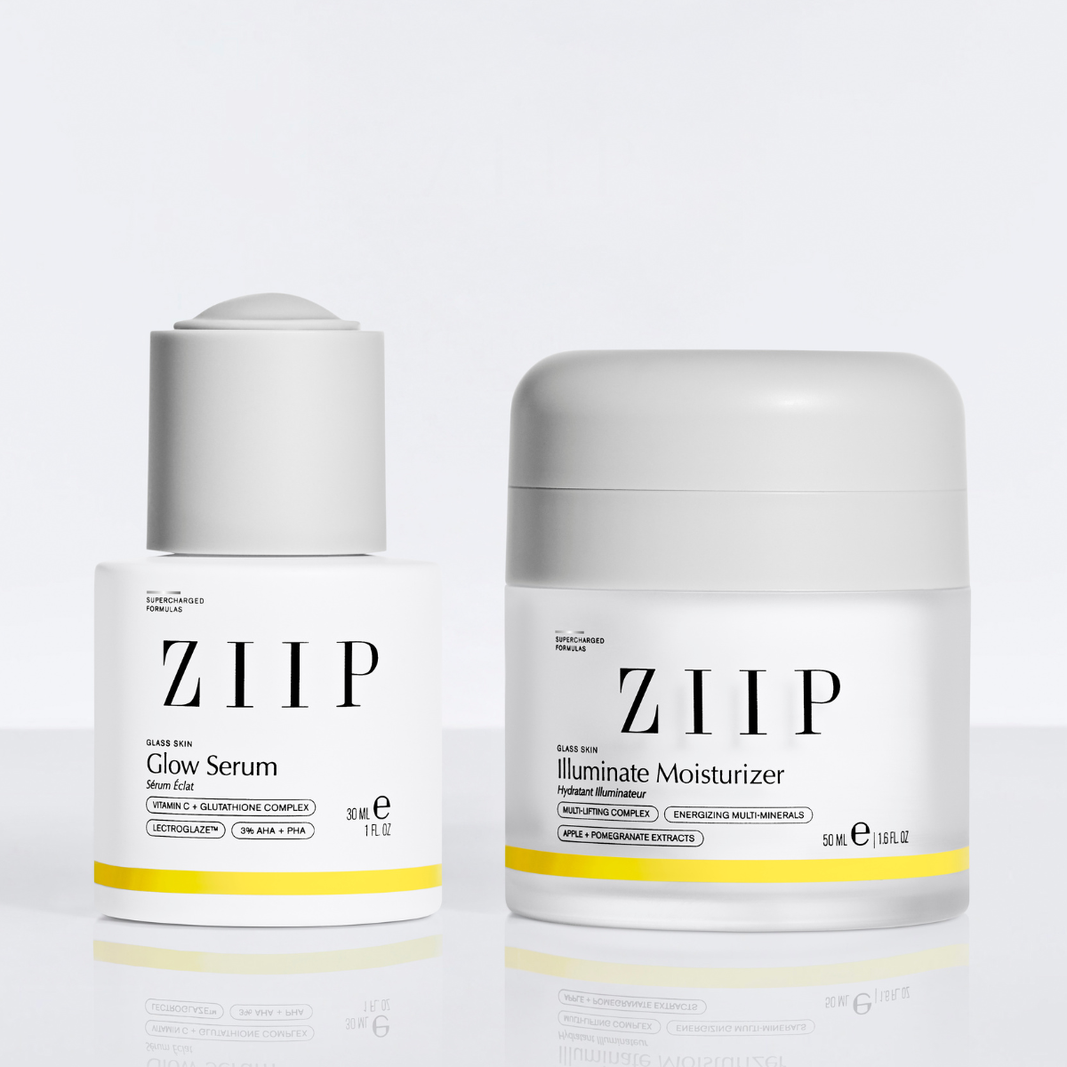 ZIIP Glow Serum and Illuminate Moisturiser bundle
